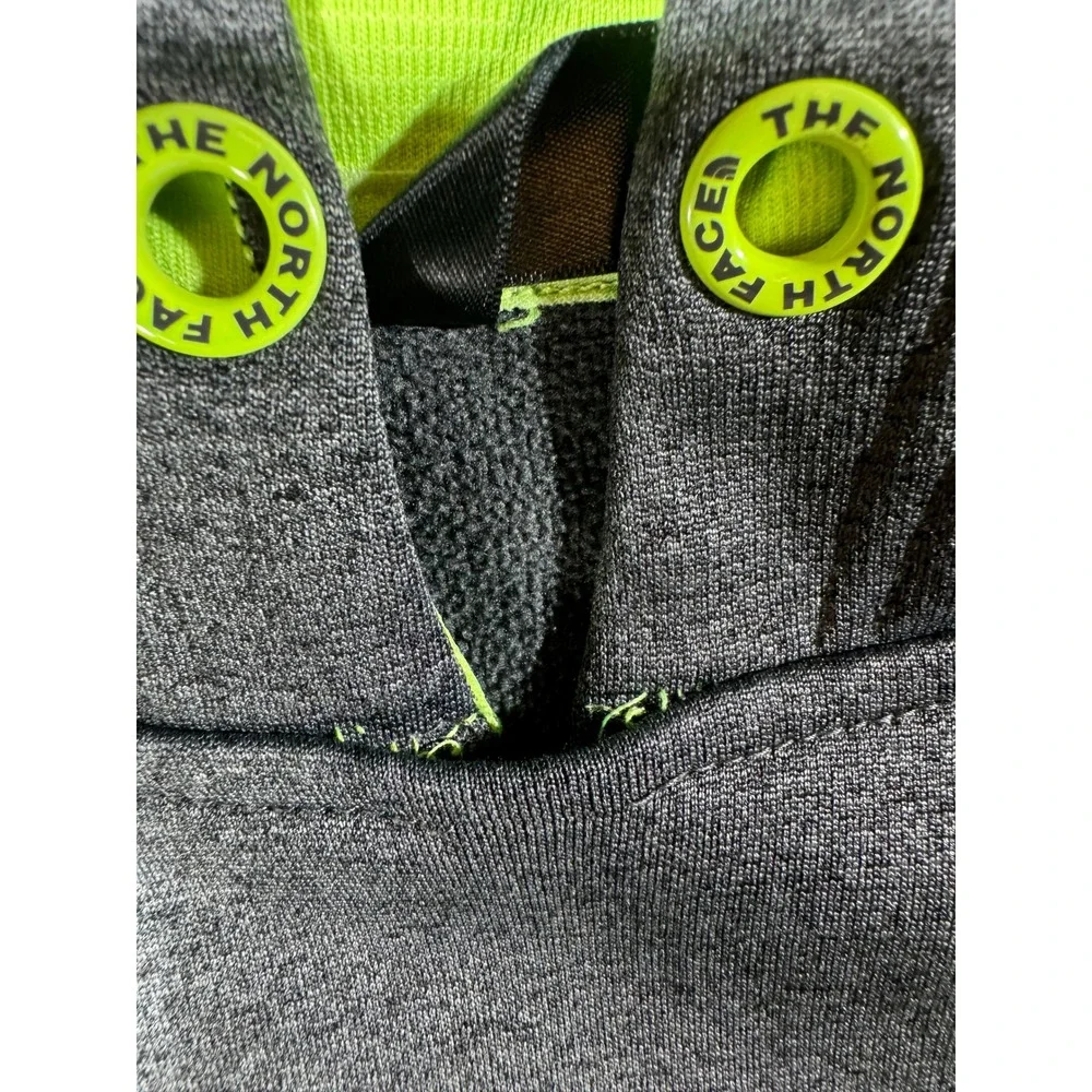 The North Face Men's Small Gray Green Pullover Performance Hoodie Sweatshirt